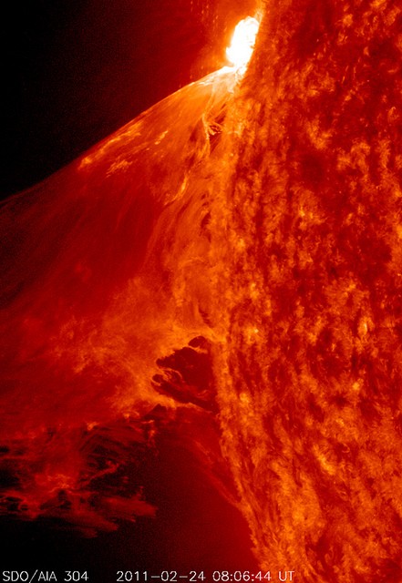 Photo:  Giant solar flare. 2 24 2011 
